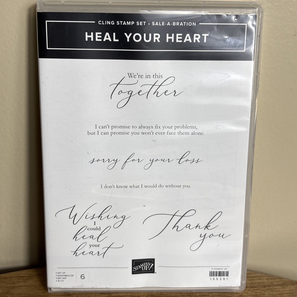 New‎ Stampin' Up! Heal Your Heart Cling Rubber Stamp Set Of 6